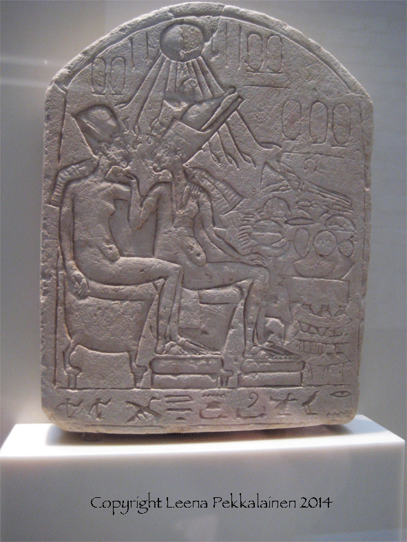 Stela of Akhenaten and Nefertiti